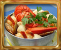 Mariscada (lobster, scallops, clams and shrimp over rice)